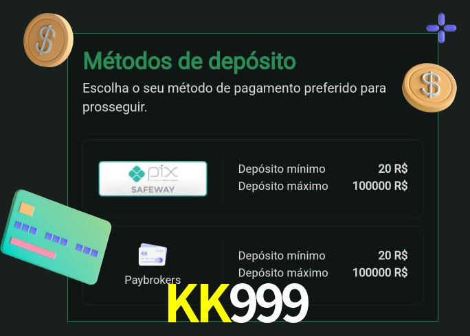 O cassino KK999 oferece uma grande variedade de métodos de pagamento